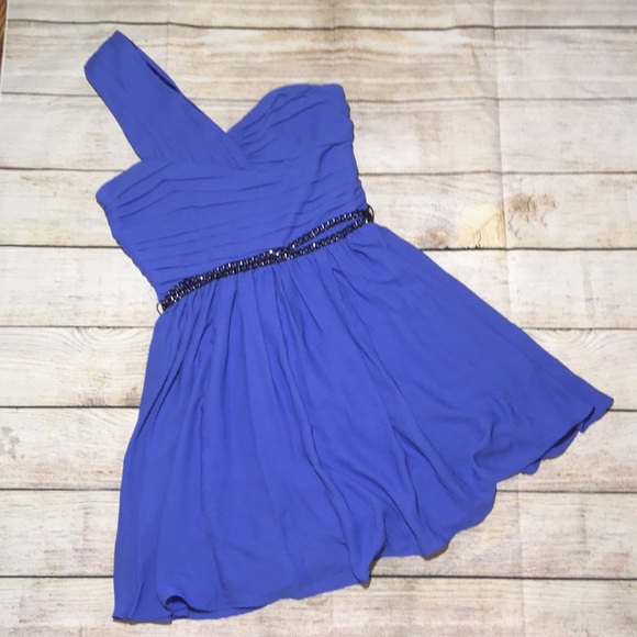 EXPRESS Blue One-Shoulder Mini Dress 6 NWT - Picture 3 of 6